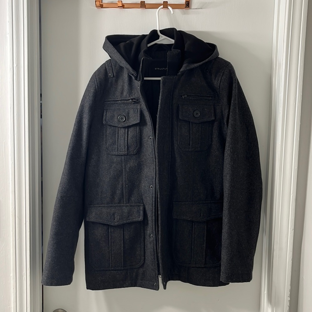 Like New! Wool Hooded Coat